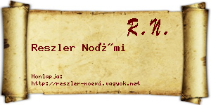 Reszler Noémi névjegykártya